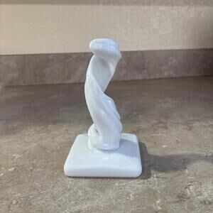 Vintage Westmoreland Milk Glass Lotus Spiral Twist Candle Holder